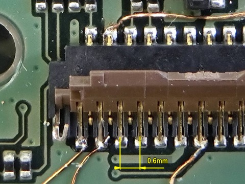 FPC connector (Hirose FH26) detail